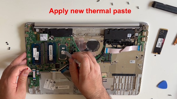 HP Notebook 15s fqxxx open change thermal paste, replacement battery, upgrade ssd, ddr4 memory and wireless card